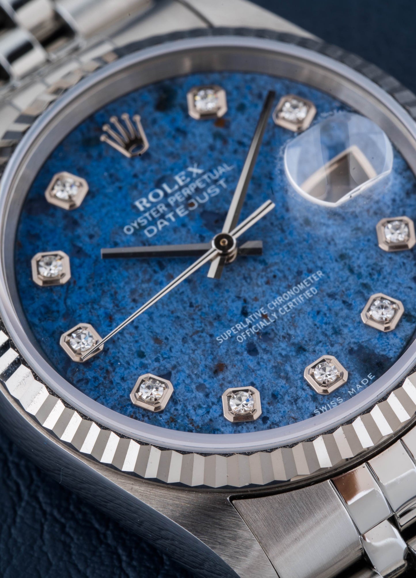 Rolex Datejust Rare Sodalite Diamond Dial NOS