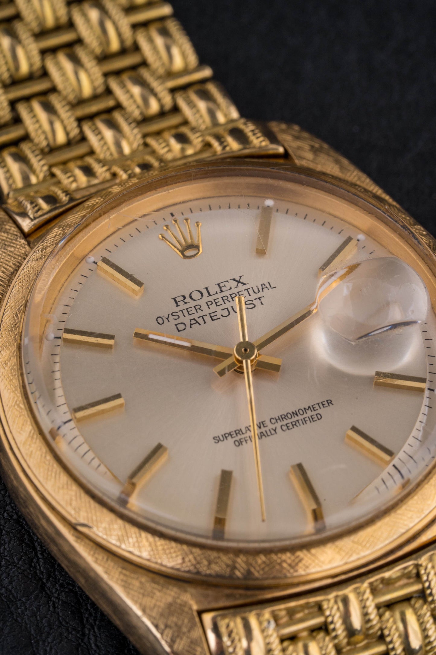 Rolex Datejust Ref. 1602 "Florentine Finish" with a Very Rare Rolex Florentine Bracelet