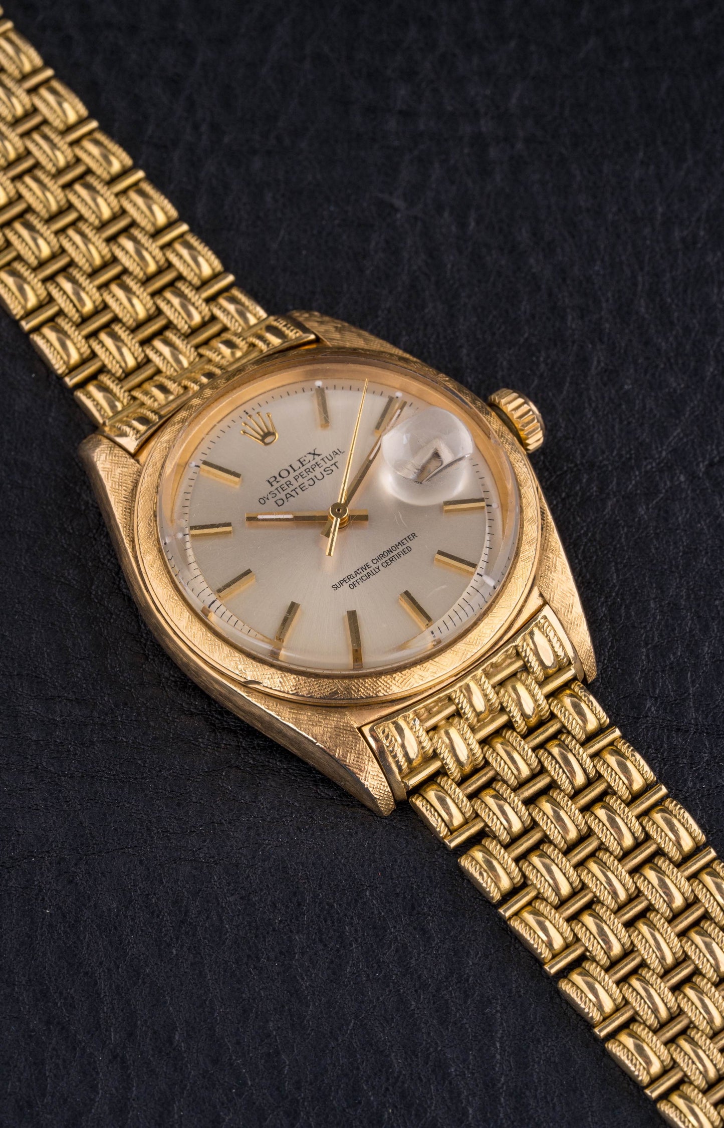 Rolex Datejust Ref. 1602 "Florentine Finish" with a Very Rare Rolex Florentine Bracelet