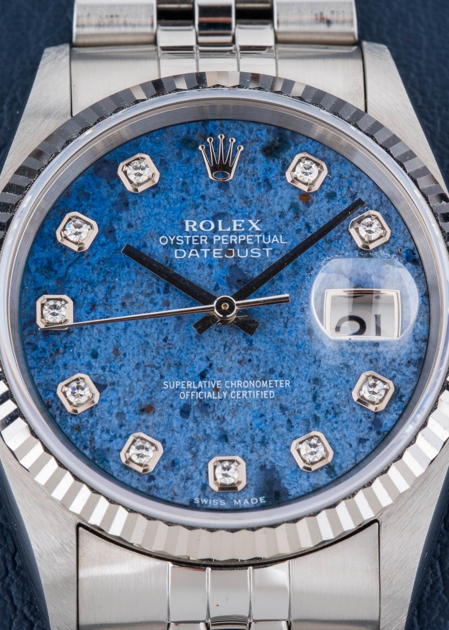 Rolex Datejust Rare Sodalite Diamond Dial NOS